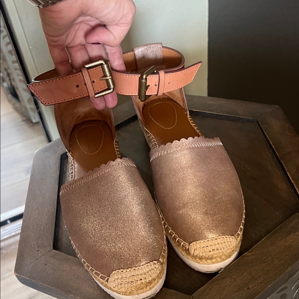 See By Chloe Tan and Cream Espadrilles 6.5 37